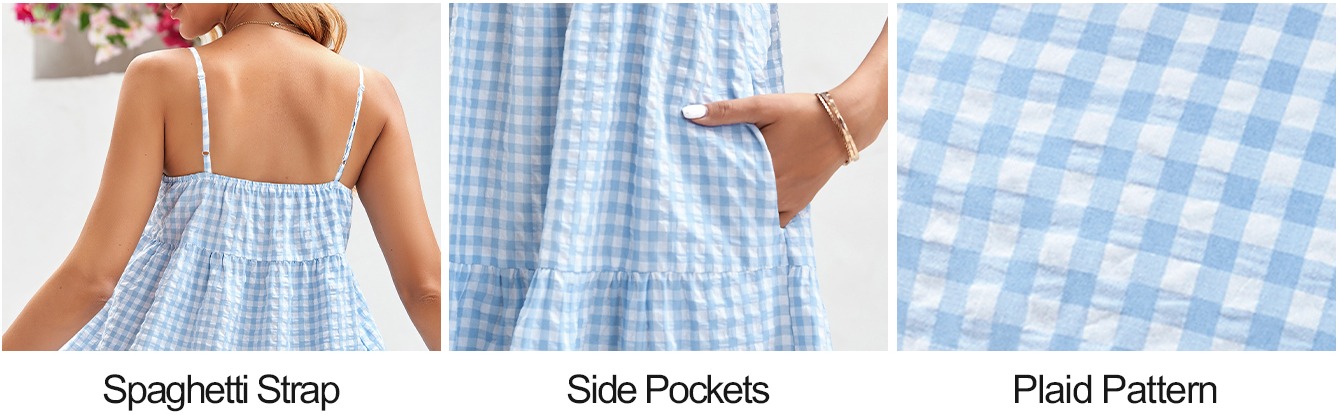 Womens Plaid A-line Dresses