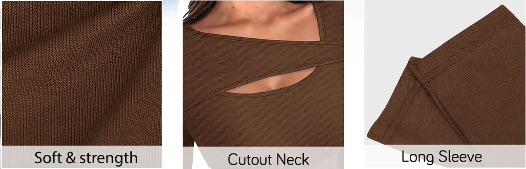 women&#39;s t-shirts cutout tops for women cute shirts y2k ribbed long sleeve tops for women