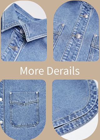 PAOLA RIBONI Womens Denim Jacket Wash Jean Jacket Coats With Pockets