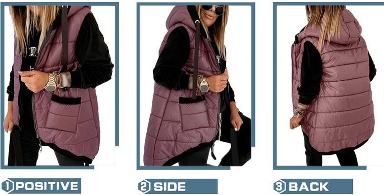 Fisace Women's Hooded Outwear Vest Lightweight Zipper Up Padded Gilet With Pocket
