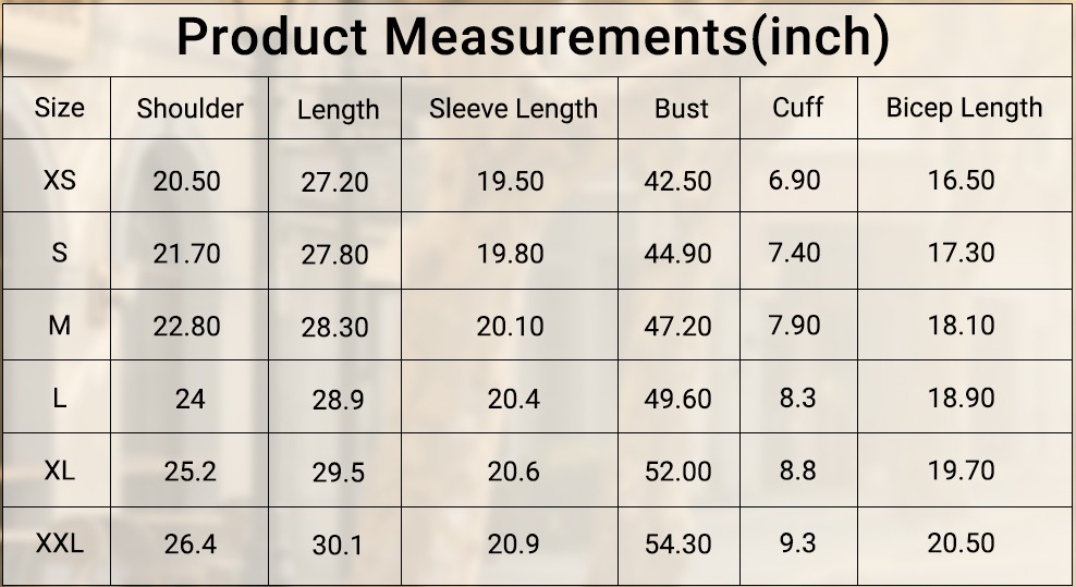 size chart