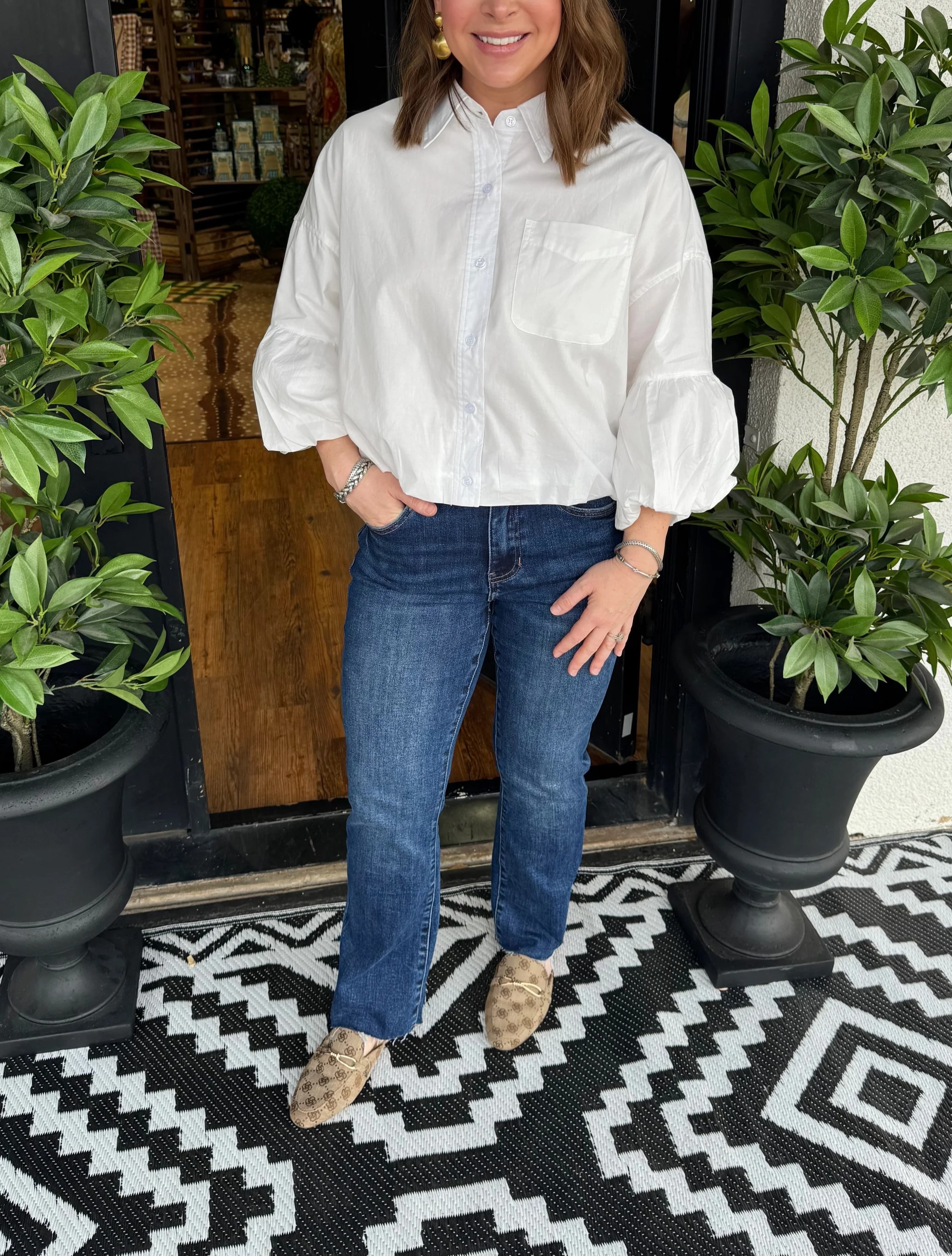 Women's Oversized Puff-Sleeve Shirt (Buy 2 Free Shipping)