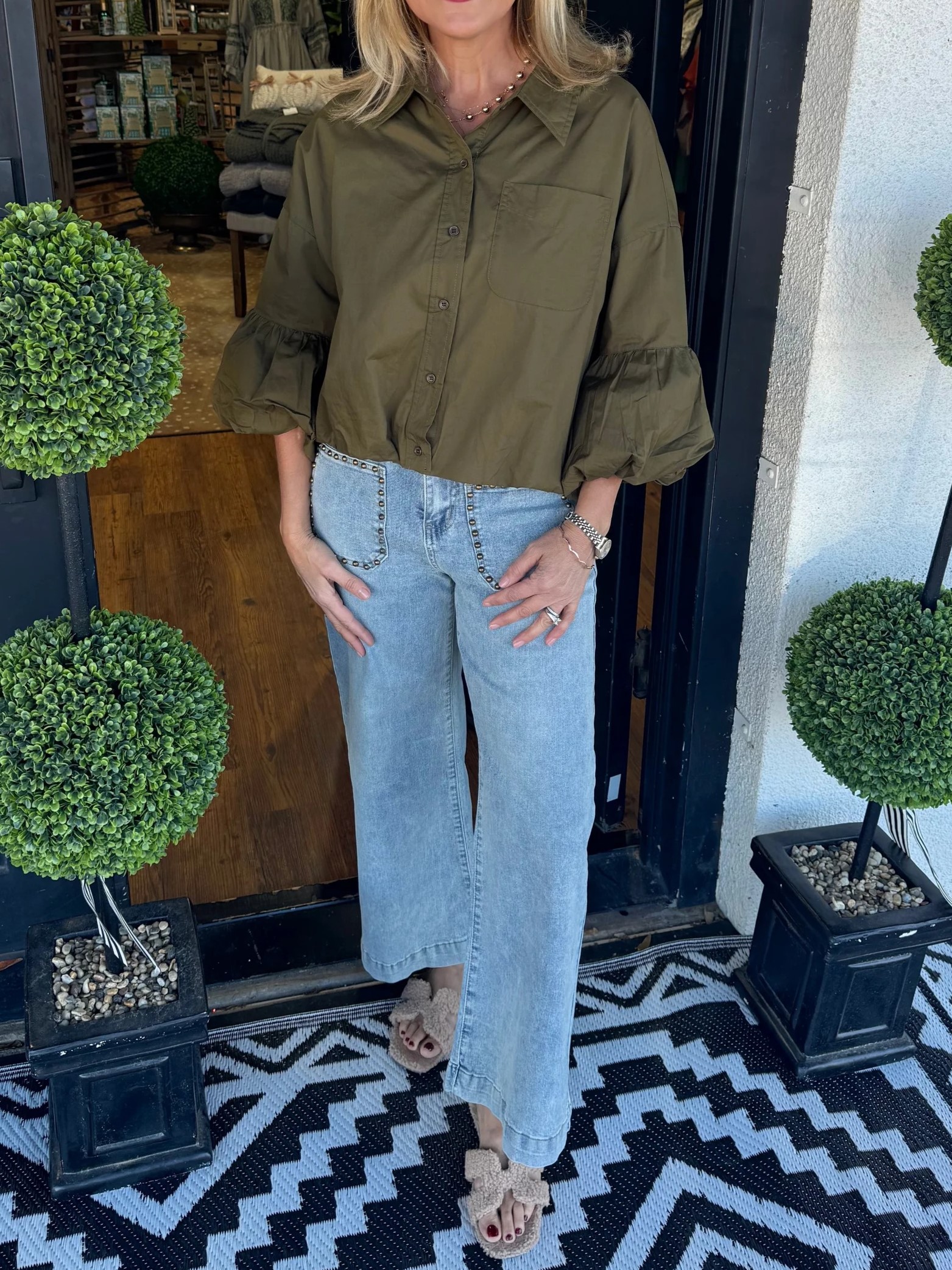 Women's Oversized Puff-Sleeve Shirt (Buy 2 Free Shipping)