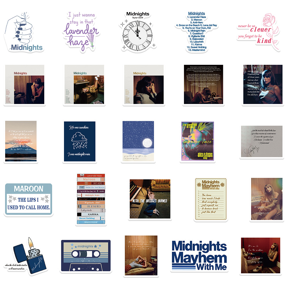 Taylor Swift Sticker Waterproof Deco Attached To Britpop Peripheral Sticker