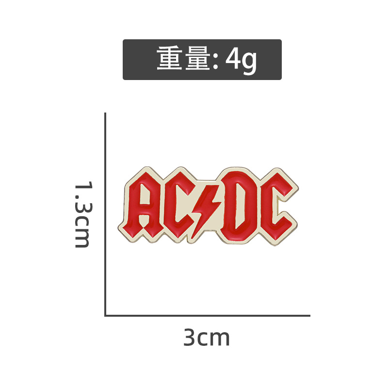 ACDC Band Rock Musician Retro Brooch Rock Badge Pin-ONECASE.STUDIO