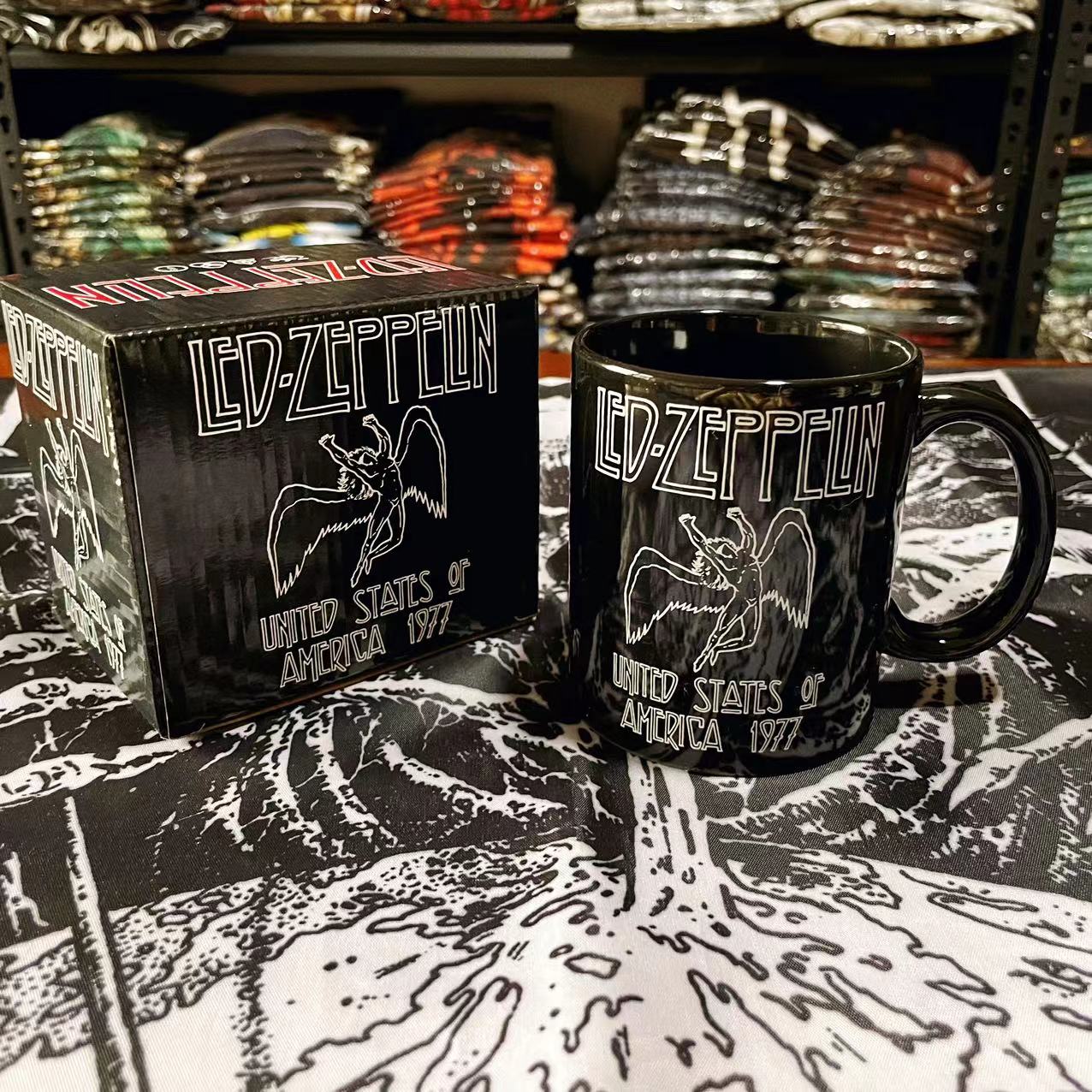 Led Zeppelin Retro Rock Band Peripheral Mugs Coffee Cup Collectible Porcelain Cup