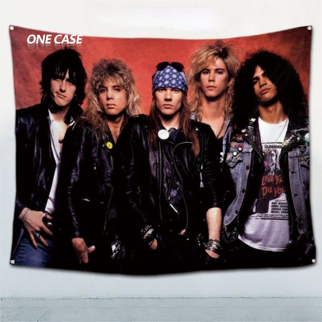 Guns N' Roses Rock Band Retro Tapestry Deco Wall Hanging for Room -ONECASE.STUDIO