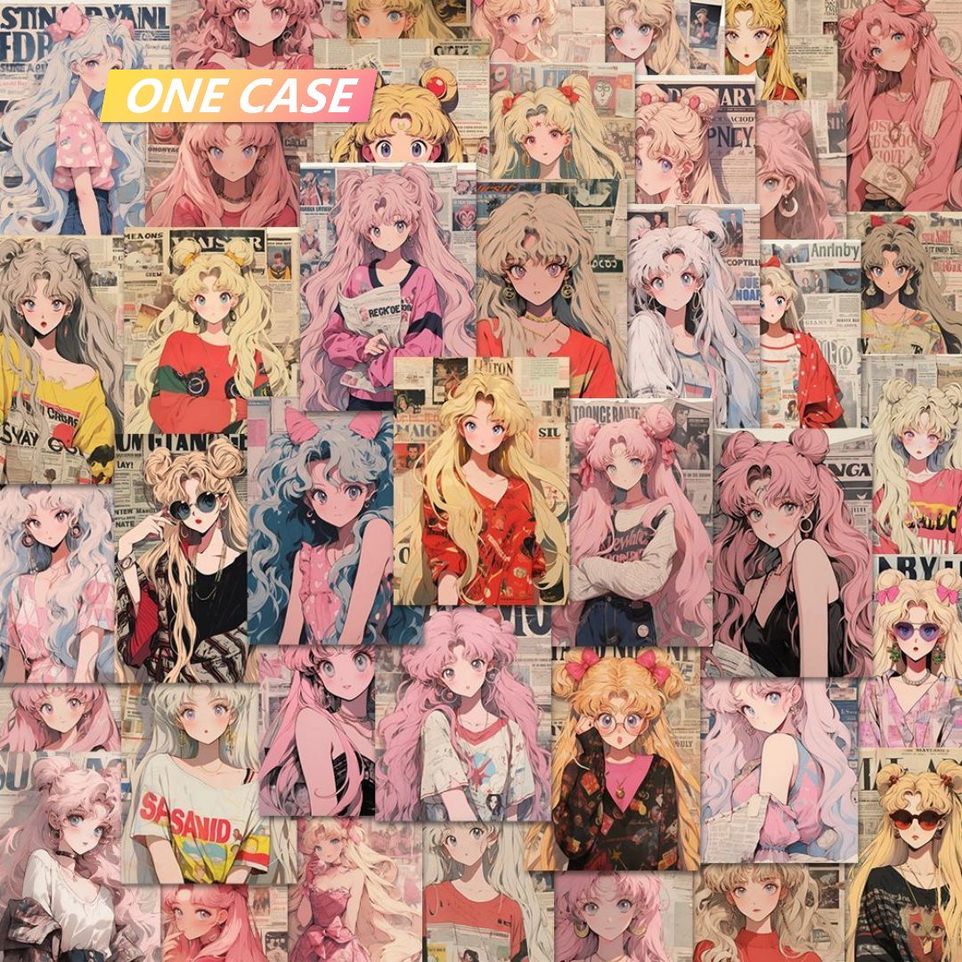 48 Pieces Of Retro Style Sailor Moon stickers Two-dimensional Moon Peripheral Stickers-ONECASE.STUDIO