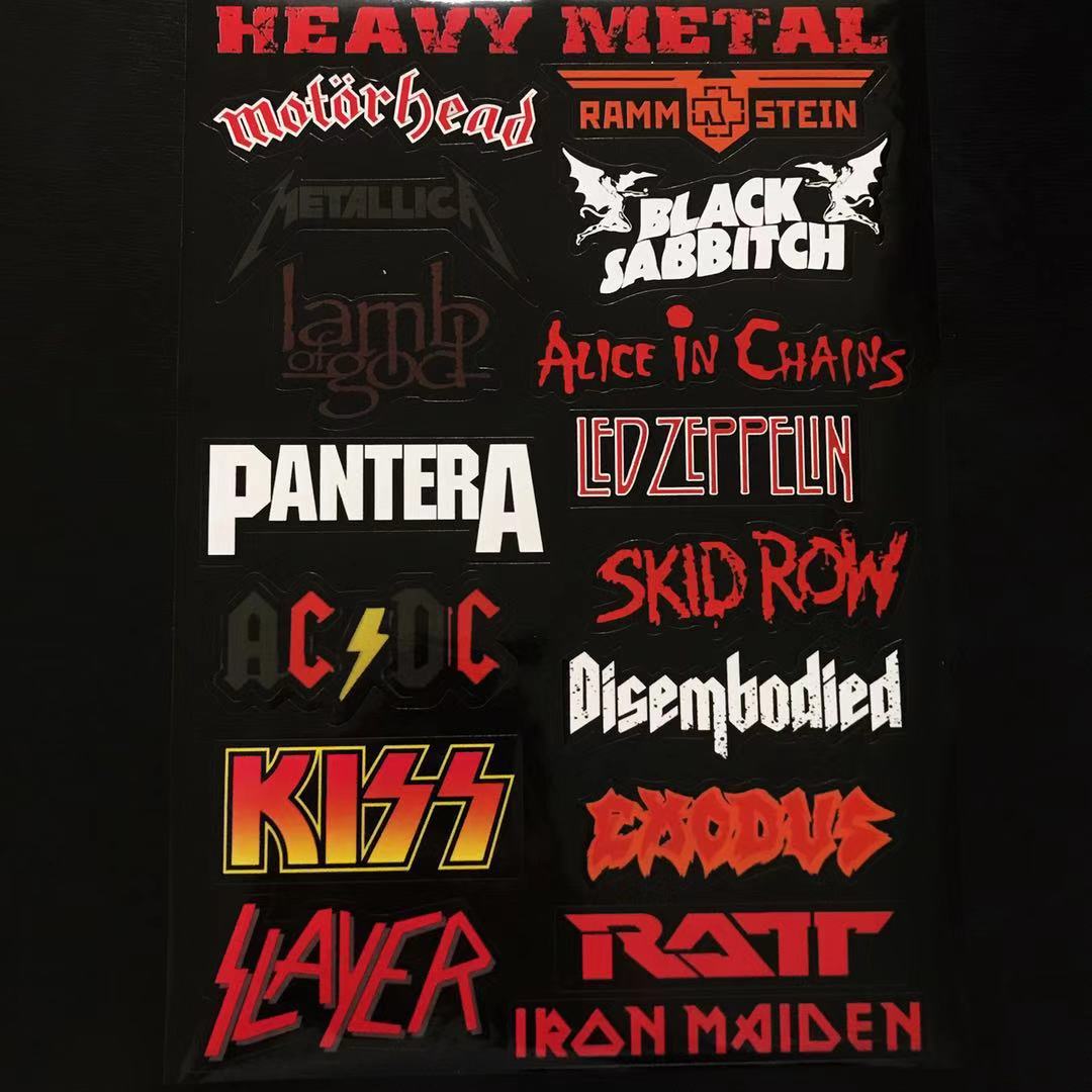  Metallica Pantera Lamb of god slayer Sticker Rock Band Retro Waterproof Decorative Sticker Rock 