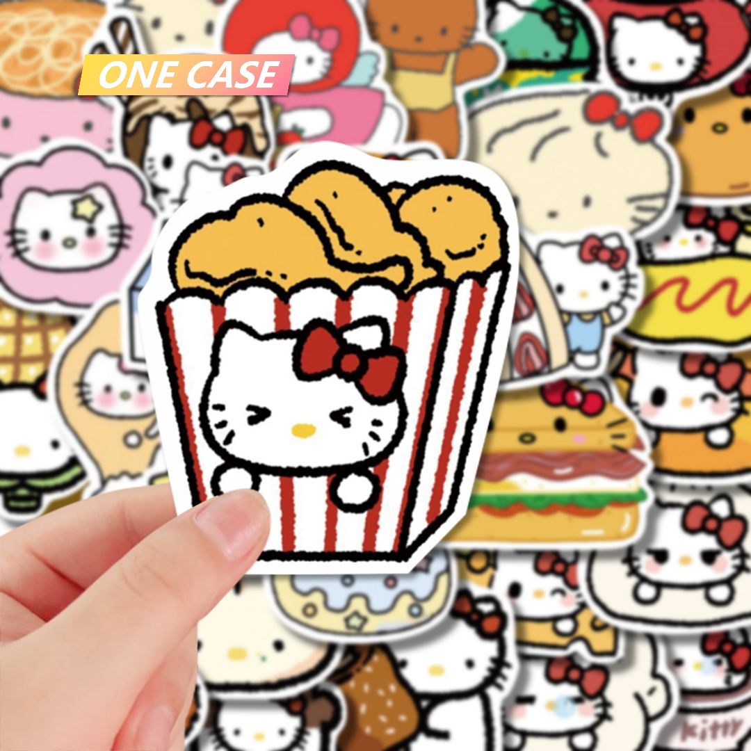 100 Cartoon Cute Food Hello Kitty Stickers -ONECASE.STUDIO