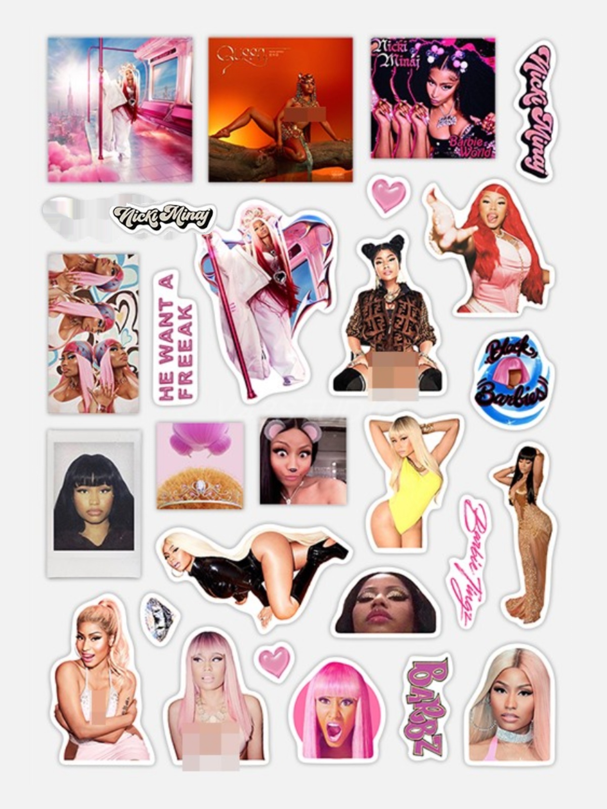 Nicki Minaj Sticker Rap Album Retro Waterproof Decorative Sticker Phone Sticker 