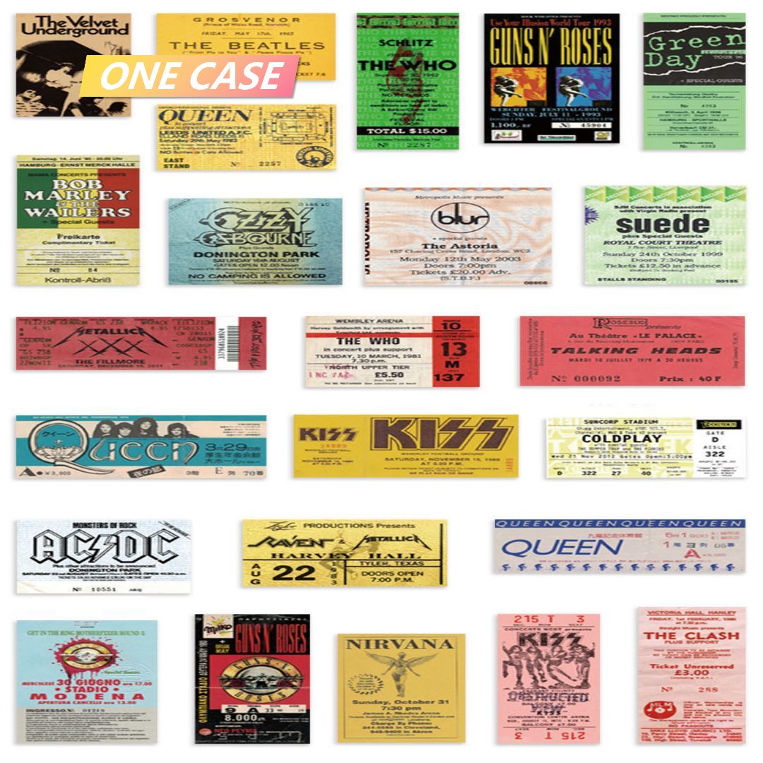 43 Rock Band Sticker Guns N 'Roses/Queen  Retro Computer Phone Pocket Sticker Waterproof Pocket Sticker Decoration-ONECASE.STUDIO