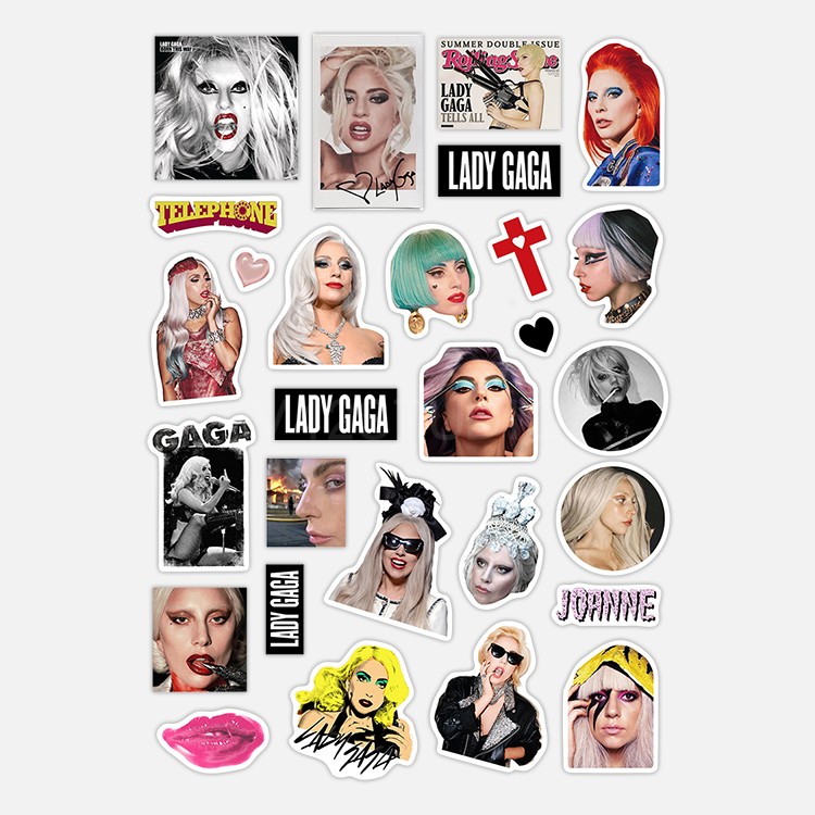 Lady Gaga Sticker Rock Band Retro Waterproof Decorative Sticker Rock Phone Sticker 