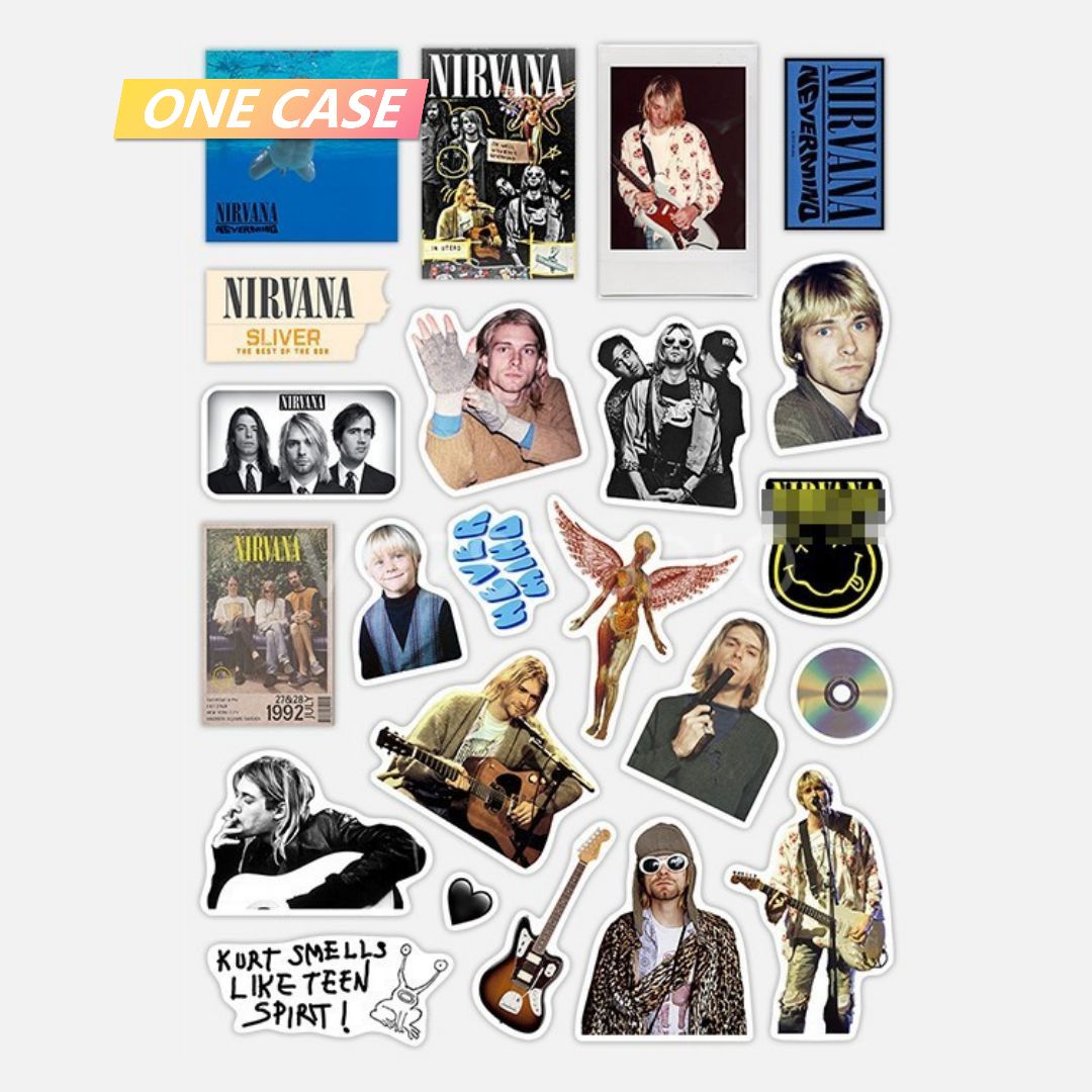 24 Nirvana Stickers Waterproof Commemorative Classic Rock Decorative Stickers-ONECASE.STUDIO