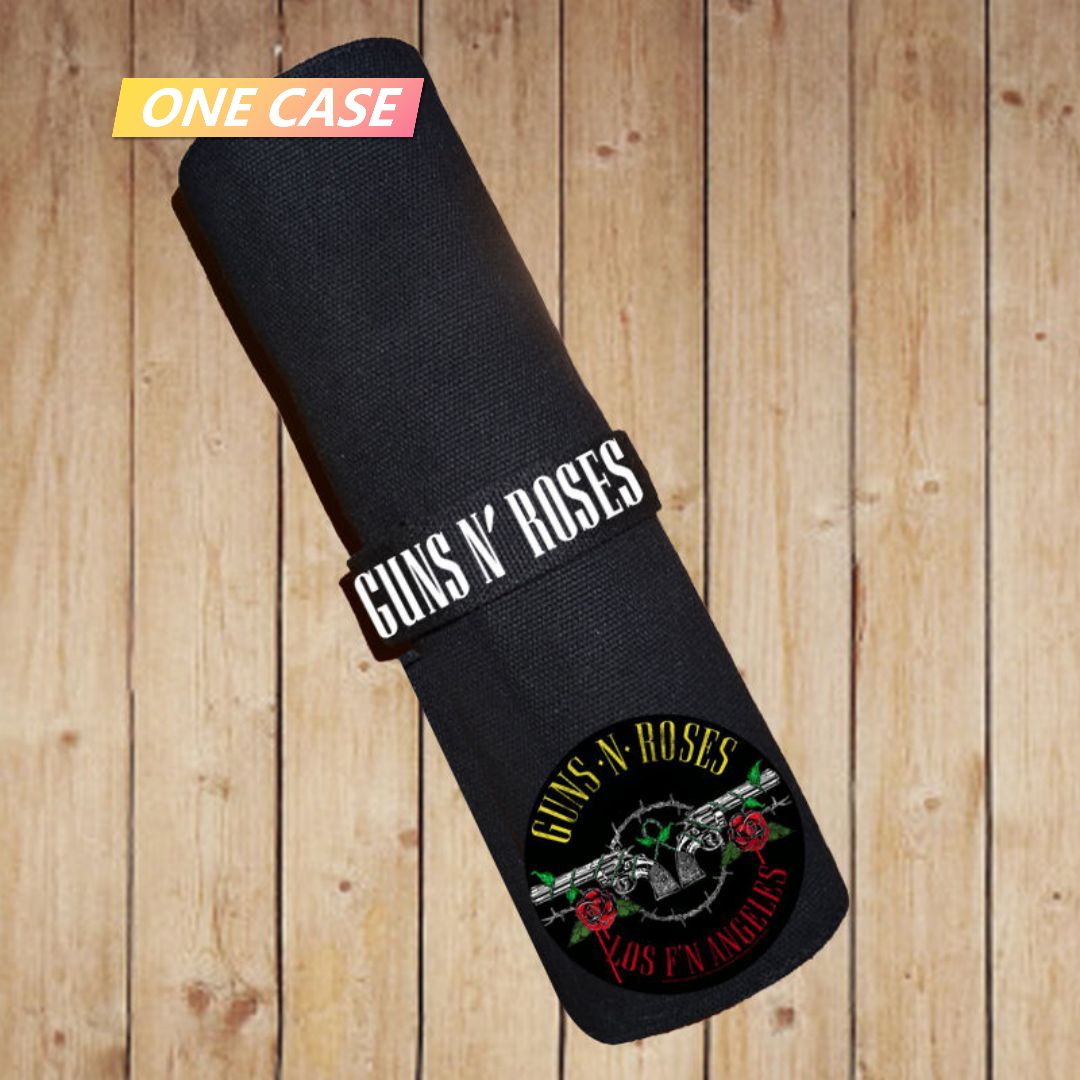 Guns N' Roses Peripheral Scroll Colored Pencil Bag Student Stationery Box-ONECASE.STUDIO