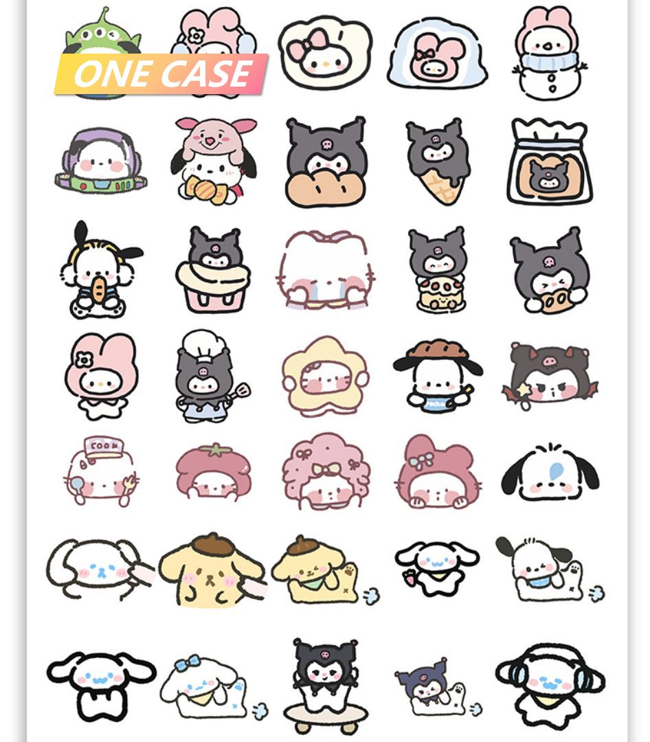 200 Pieces Cartoon Sanrio Stickers Cute Kuromi Pachacco Laptop Stickers -ONECASE.STUDIO
