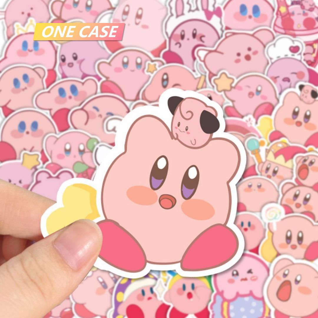 108 Pieces Cute Kirby Sticker Cartoon Phone Case Tablet Water Cup Handbook DIY Sticker Waterproof-ONECASE.STUDIO