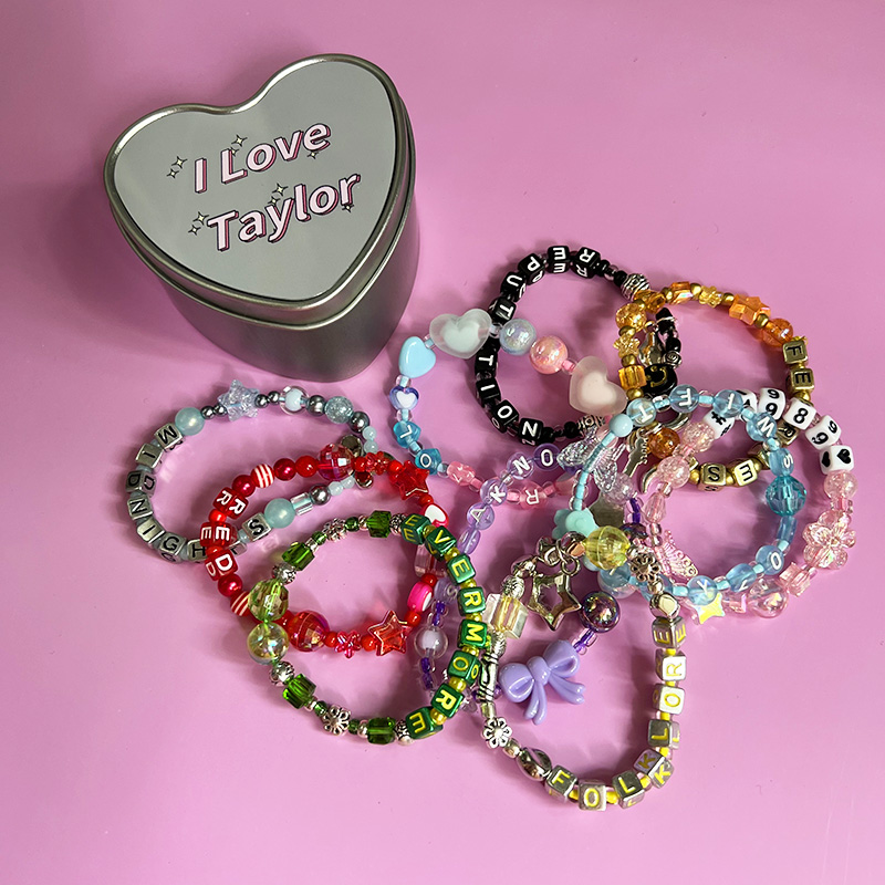 Taylor Swift Lover letter DIY Heart Bracelet Colorful For Gifts