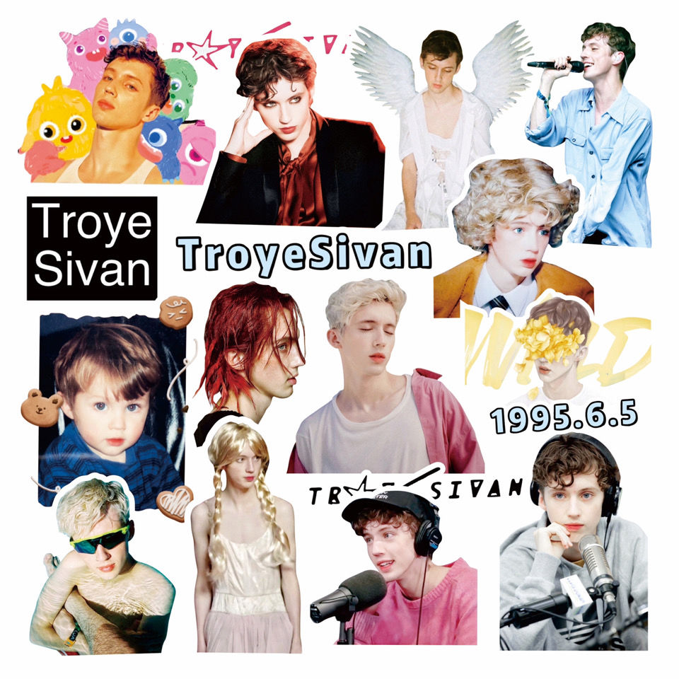 Troye Sivan Rock Band Retro Waterproof Decorative Sticker Rock Phone Sticker 