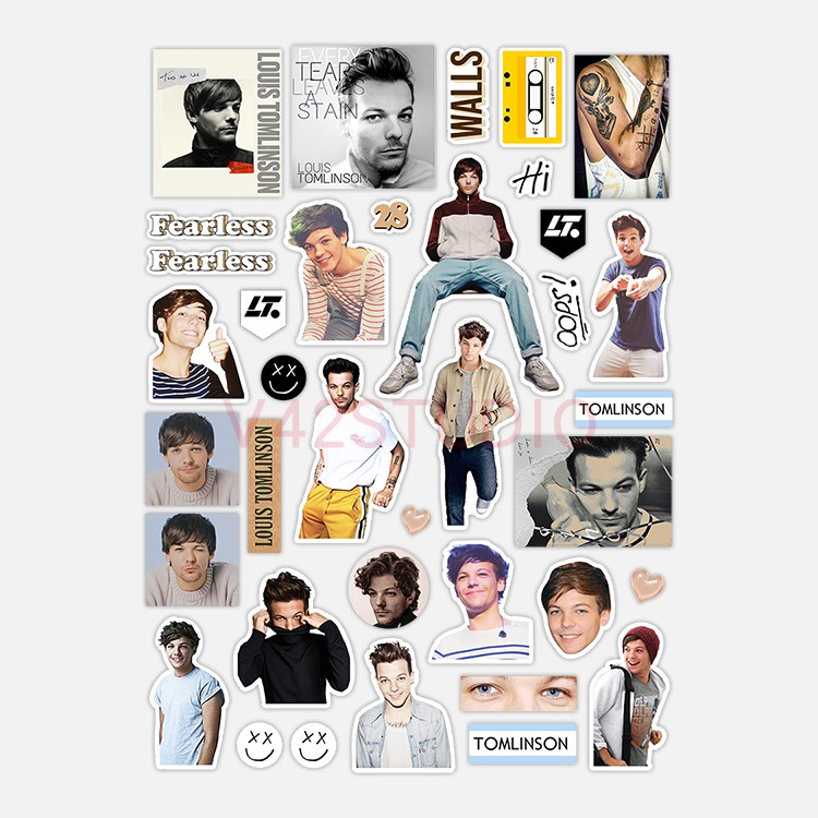 One Direction Sticker Band Retro Waterproof Decorative Sticker Rock Phone Sticker 