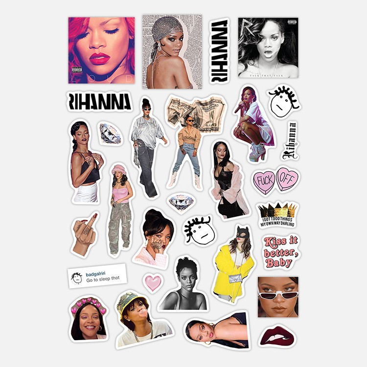 Rihanna Sticker Rap Album Retro Waterproof Decorative Sticker Phone Sticker 