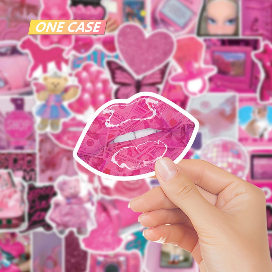 100 Barbie Pink Stickers Sweetheart Decoration Stickers Desktop Laptop Mobile Phone Stickers-ONECASE.STUDIO