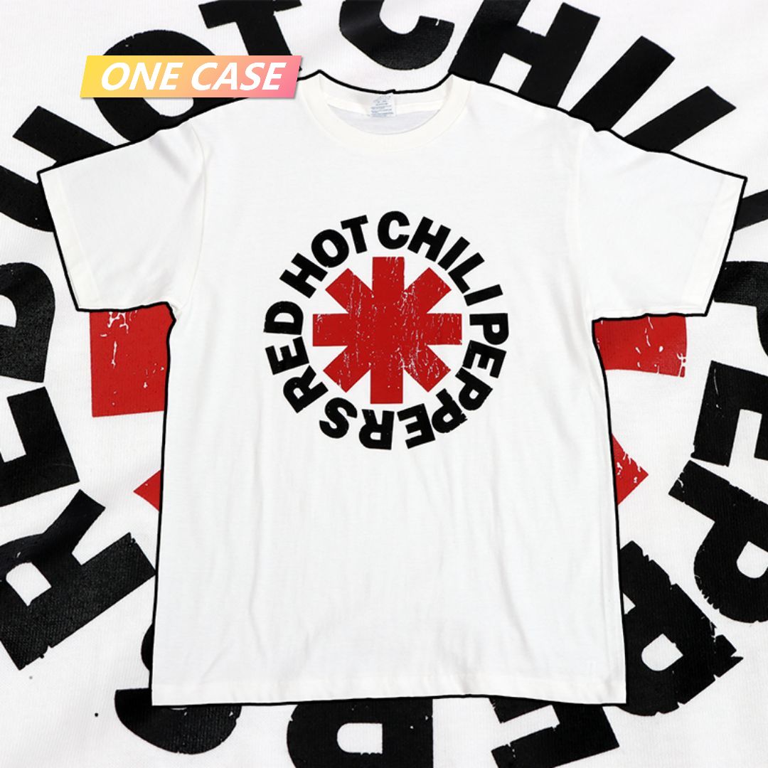 Red Hot Chili Peppers Rock Peripheral Retro Right Shoulder Short-sleeved T-shirt-ONECASE.STUDIO