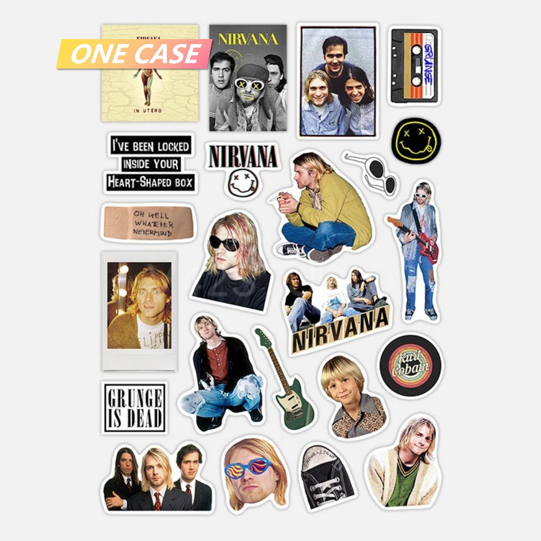 24 Nirvana Stickers Waterproof Commemorative Classic Rock Decorative Stickers-ONECASE.STUDIO
