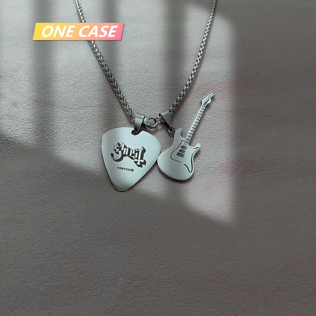 Ghost Band Pick Necklace GHOST Peripheral Guitar Heavy Metal Punk Hard Rock Classic logo-ONECASE.STUDIO