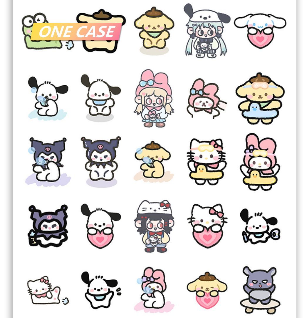 200 Pieces Cartoon Sanrio Stickers Cute Kuromi Pachacco Laptop Stickers -ONECASE.STUDIO