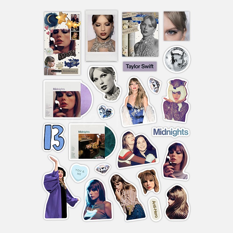 Taylor Swift Sticker Waterproof PVC Deco Attached To Britpop Peripheral Midnights Sticker