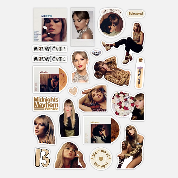 Taylor Swift Sticker Waterproof PVC Deco Attached To Britpop Peripheral Midnights Sticker