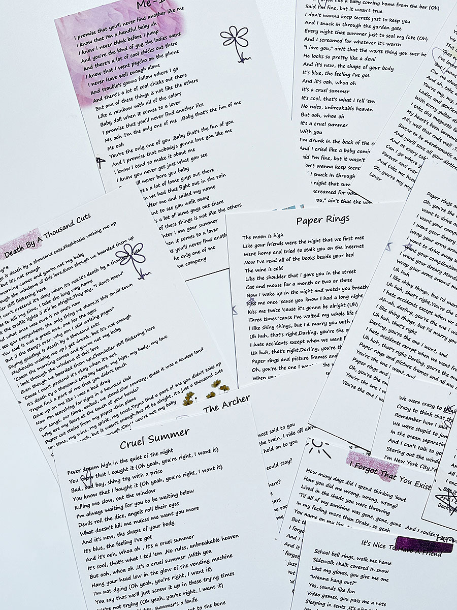 Tay*lor S wift LOVER Album Lyrics Book, Lyrics Card, Postcard Peripherals