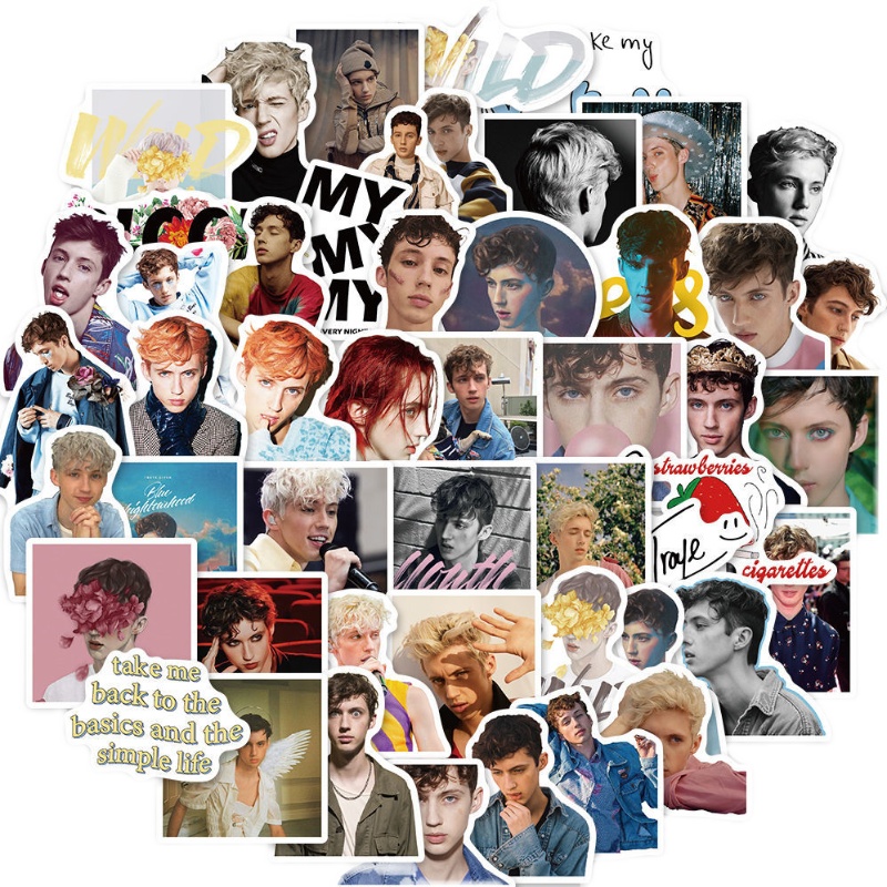 Troye Sivan Rock Band Retro Waterproof Decorative Sticker Rock Phone Sticker 