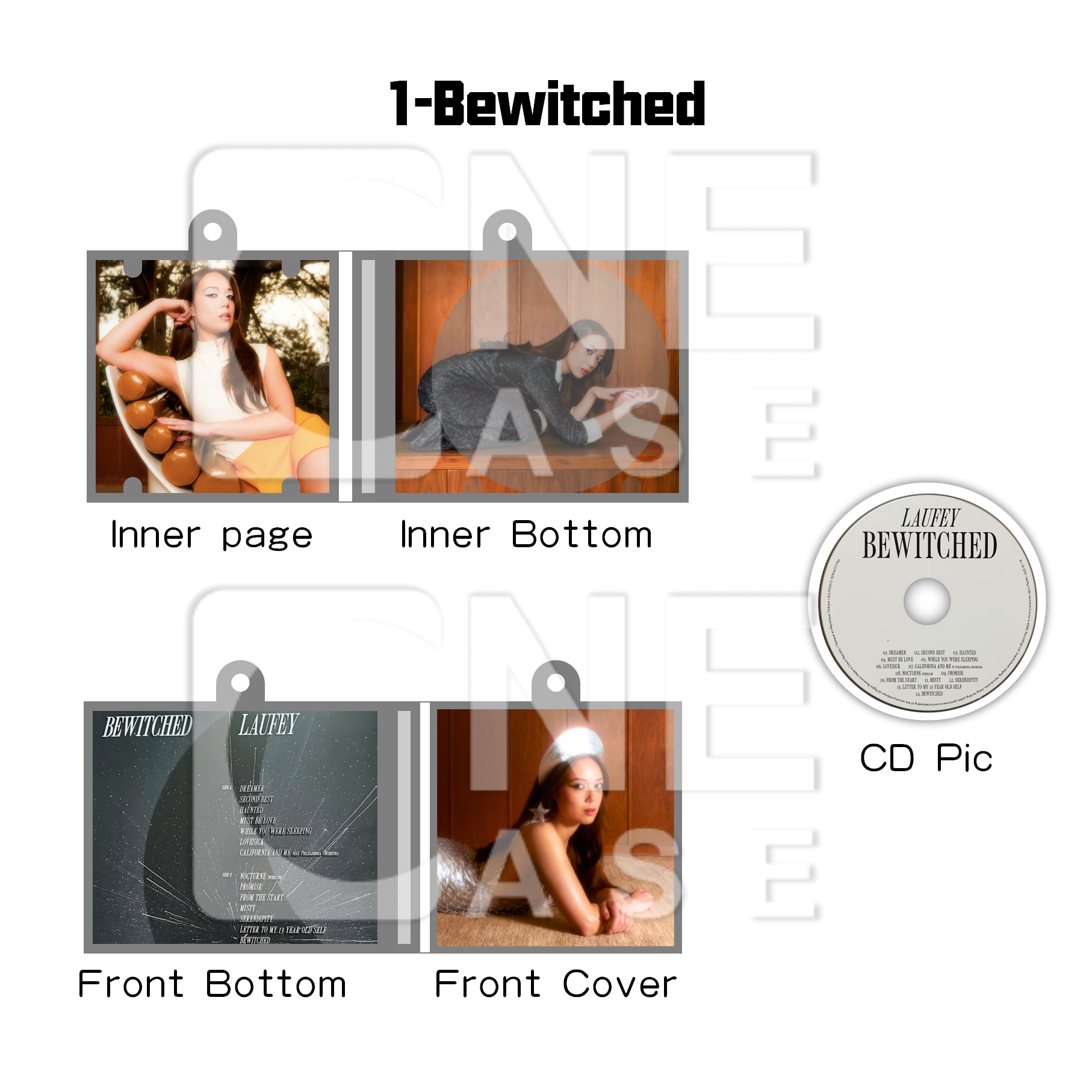 Laufey Mini NFC Album Keychain CD Music Keychain Pendant Customized Mini Vinyl Album 