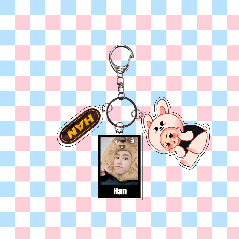 K-pop Stray Kids Pink Keychain Photoshoot Peripheral Kpop
