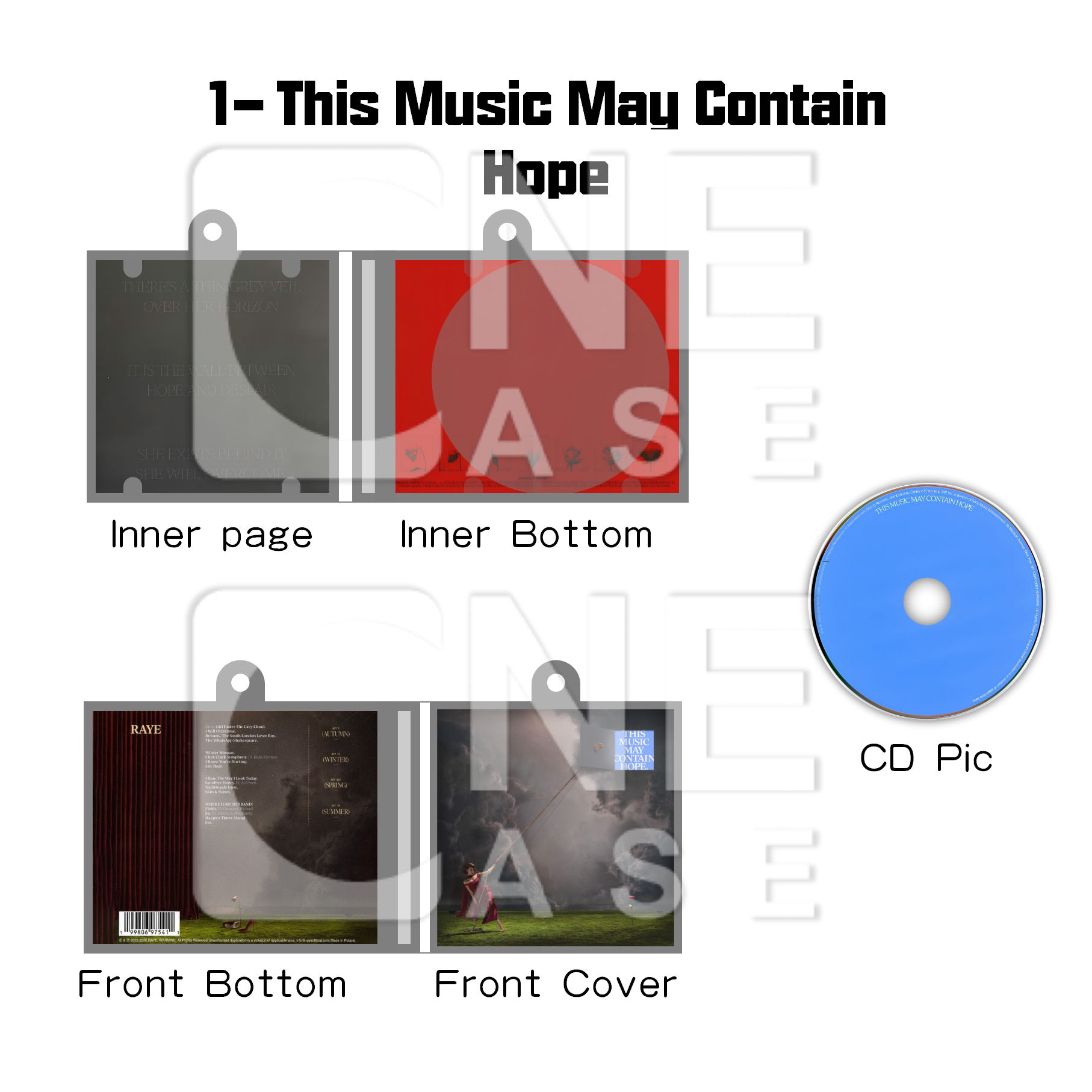 Raye Mini NFC Album Keychain CD Music Keychain Pendant Customized Mini Vinyl Album 