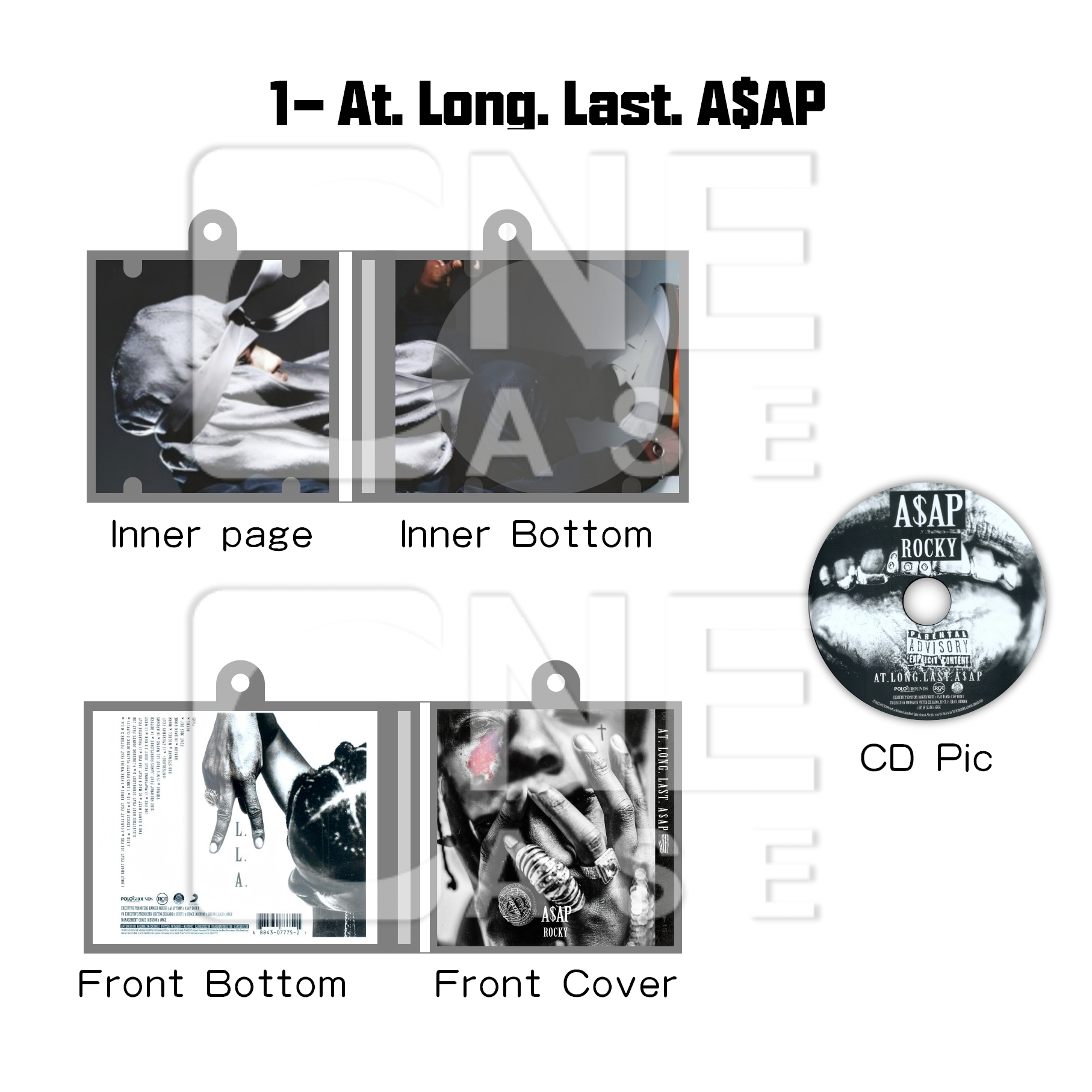 A$AP Rocky Mini NFC Album Keychain CD Music Keychain Pendant Customized Mini Vinyl Album 