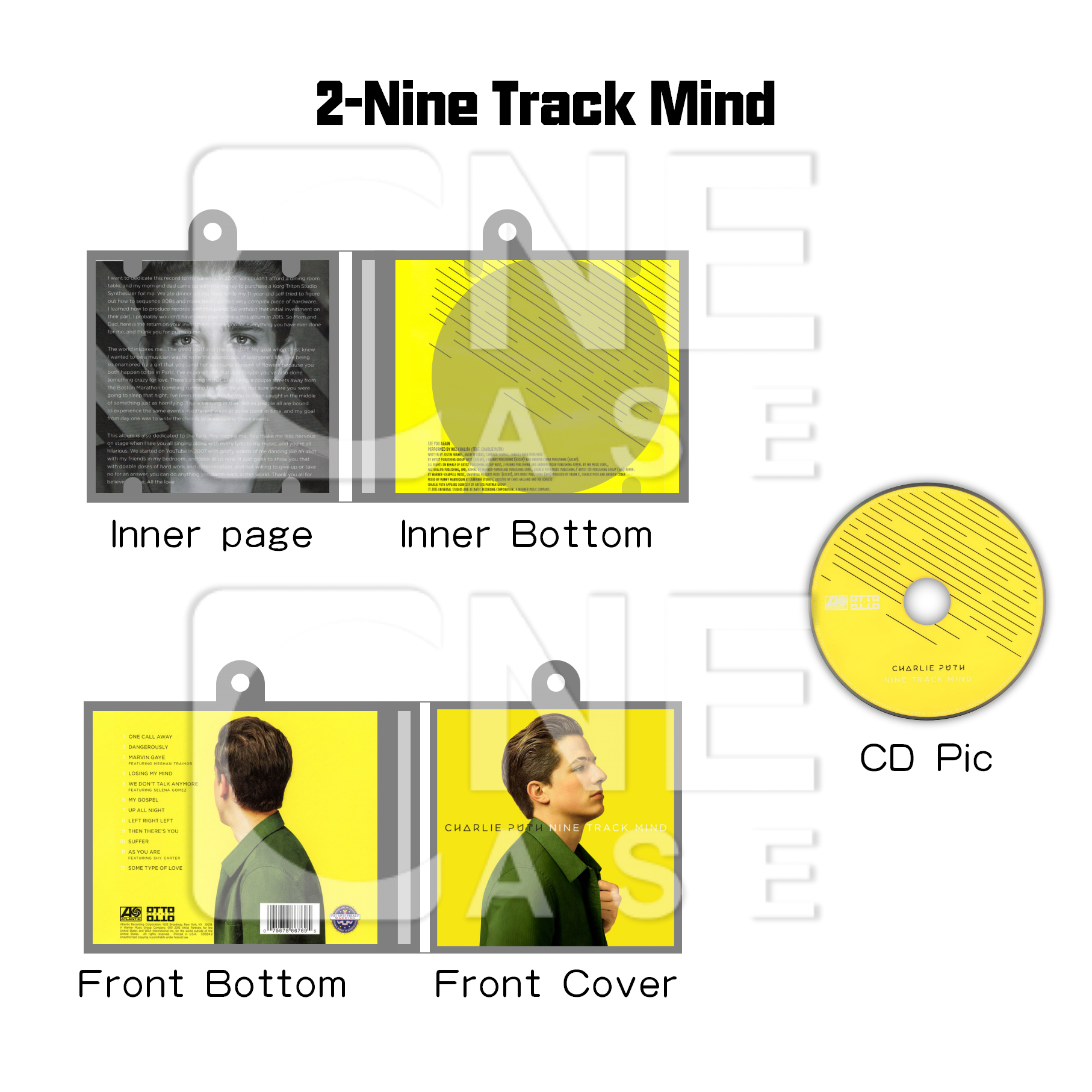 Charlie Puth Mini NFC Album Keychain CD Music Keychain Pendant Customized Mini Vinyl Album 