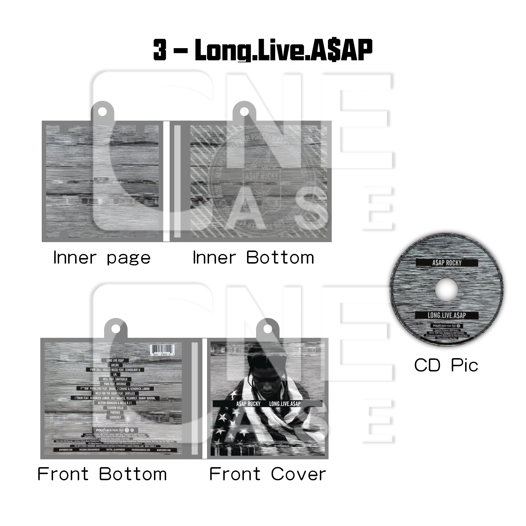 A$AP Rocky Mini NFC Album Keychain CD Music Keychain Pendant Customized Mini Vinyl Album 