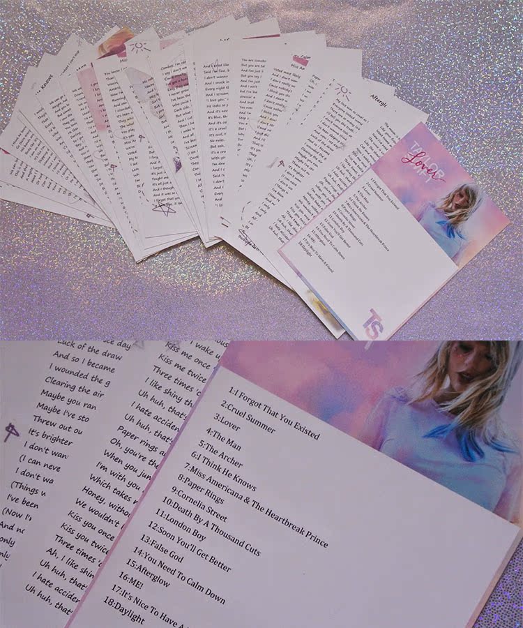 Tay*lor S wift LOVER Album Lyrics Book, Lyrics Card, Postcard Peripherals