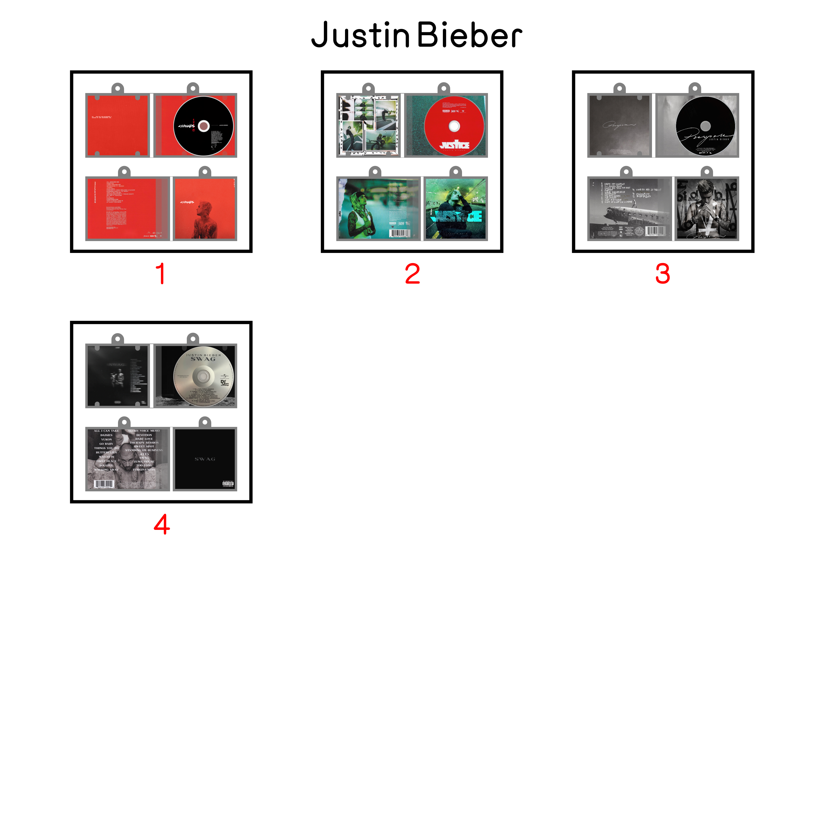 Justin bieber Mini Vinyl NFC Album Keychain CD Music Keychain Pendant Customized 