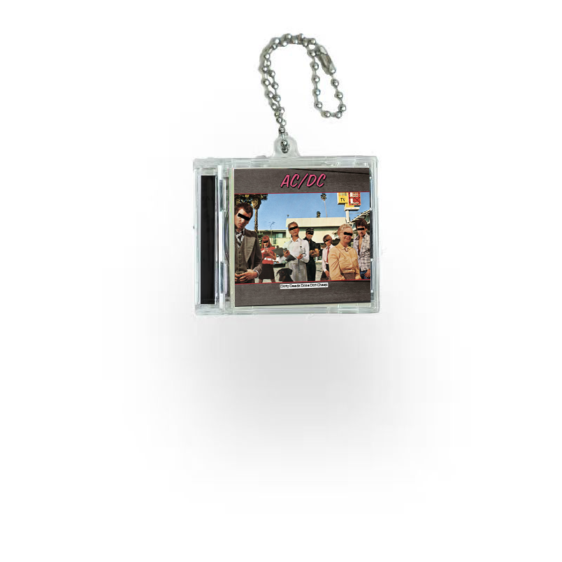 ACDC Rock Band Mini Vinyl NFC Album Keychain CD Music Keychain Pendant Customized