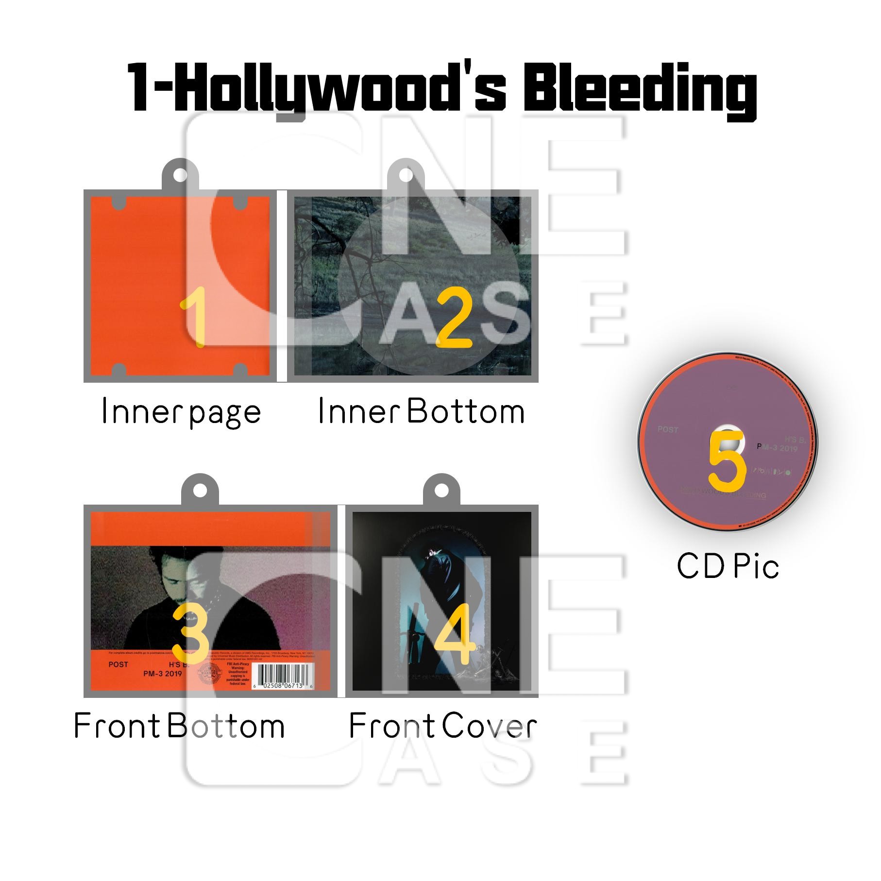 Post Malone Mini Vinyl NFC Album Keychain CD Music Keychain Pendant Customized