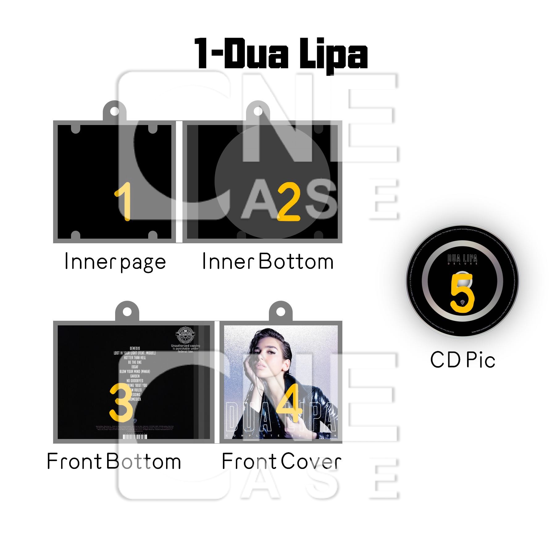 Dua Lipa Mini NFC Album Keychain CD Music Keychain Pendant Customized Up All Night/Up All Night/Training Season