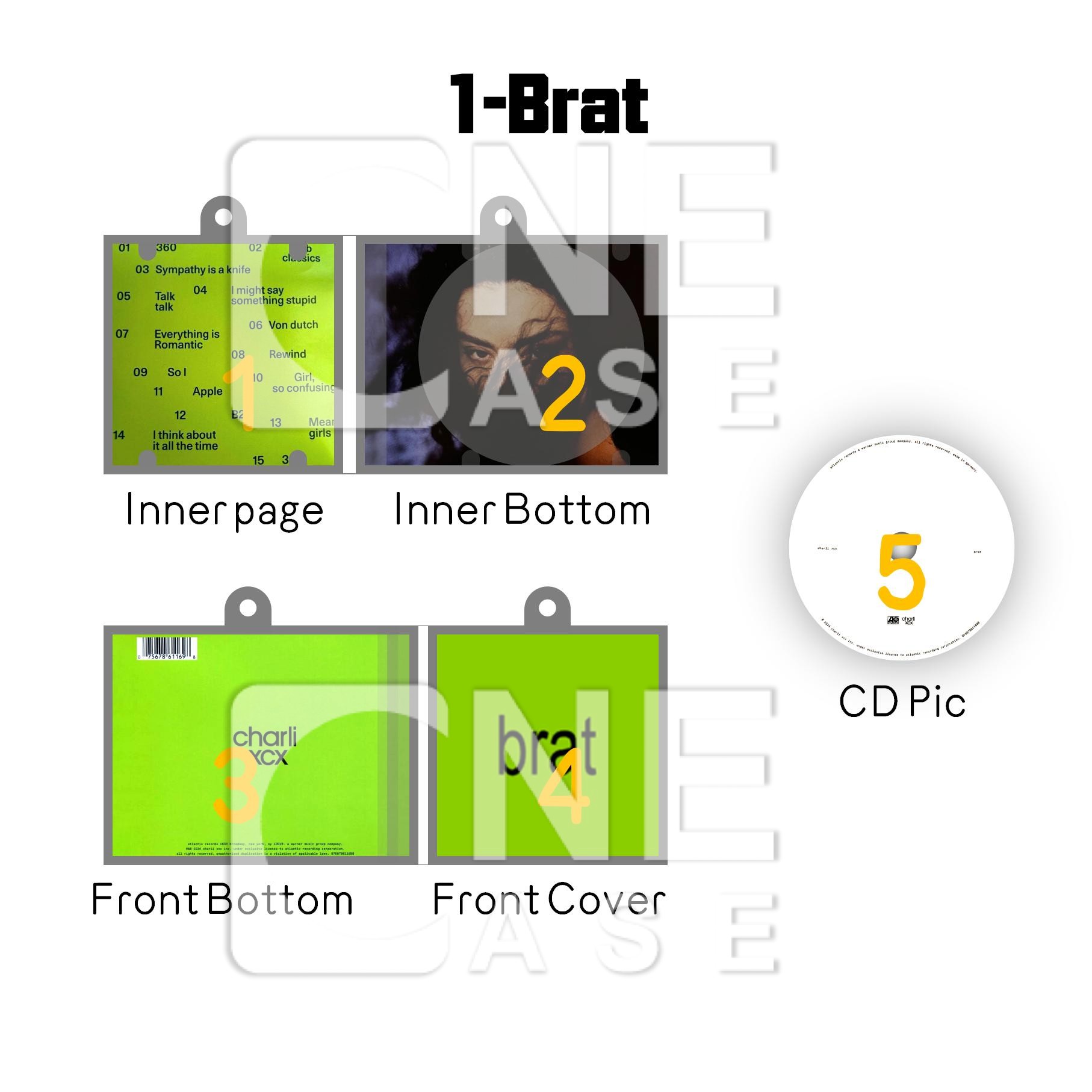 Charlie XCX Mini NFC Album Brat Keychain CD Music Keychain Pendant Customized Mini 