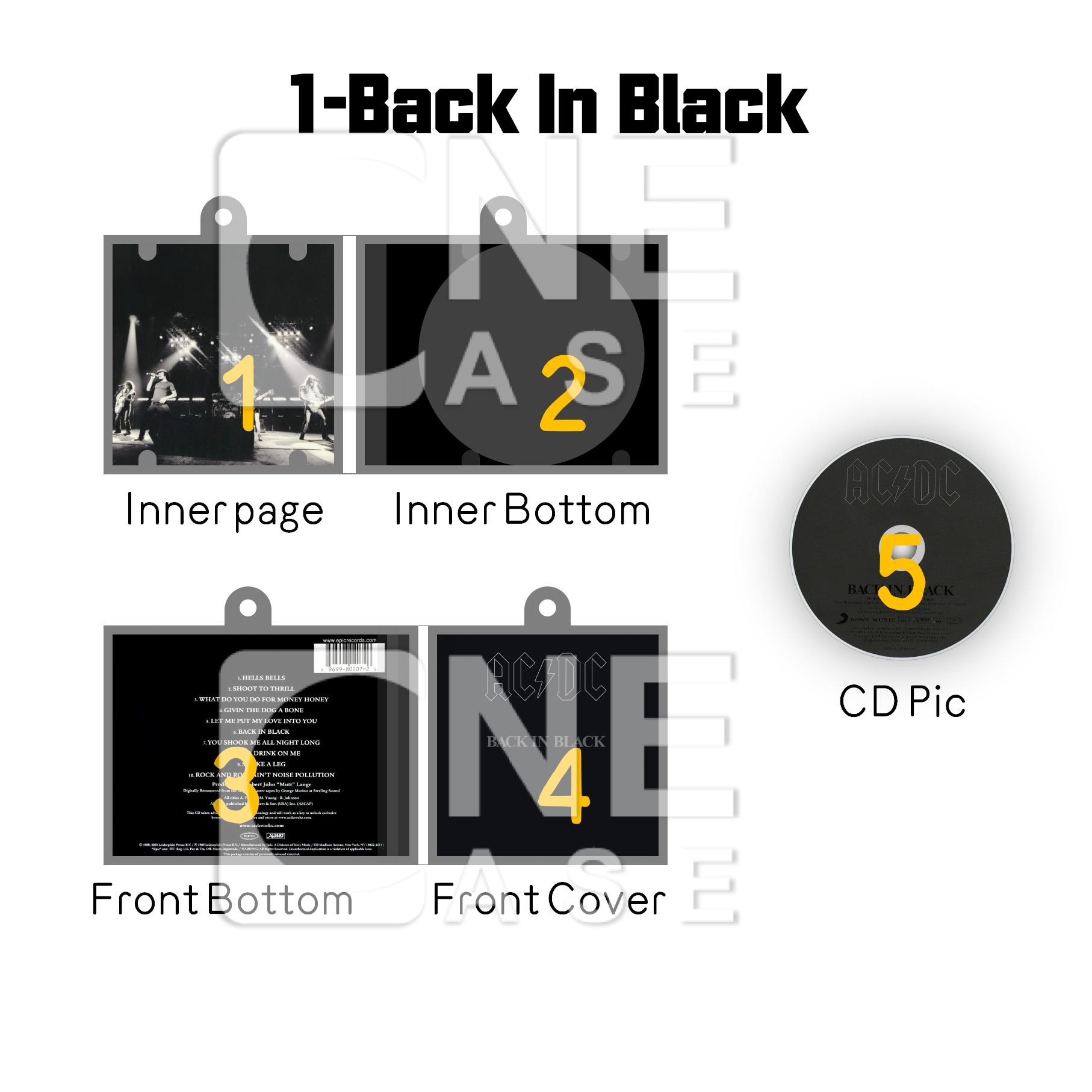 ACDC Rock Band Mini Vinyl NFC Album Keychain CD Music Keychain Pendant Customized