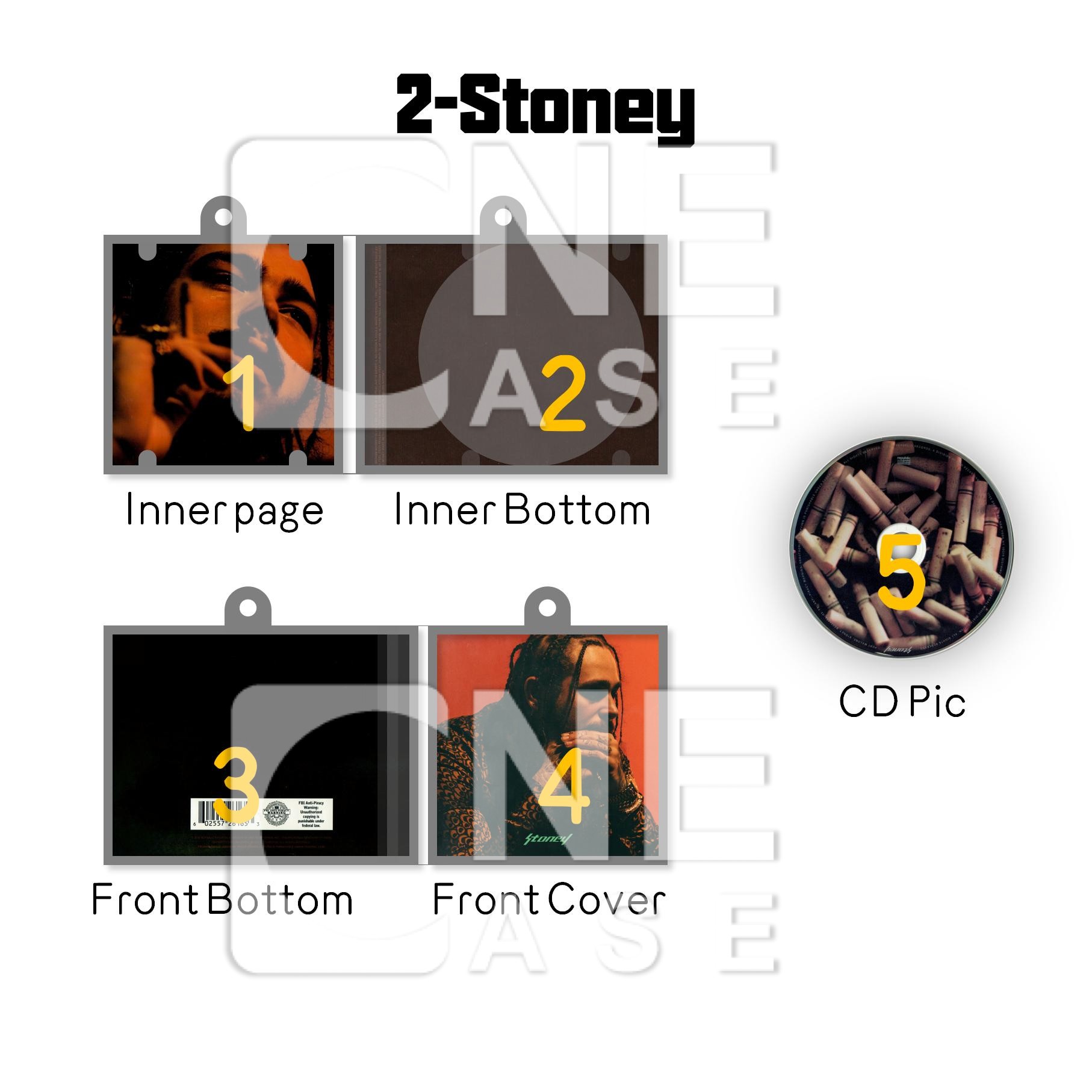 Post Malone Mini Vinyl NFC Album Keychain CD Music Keychain Pendant Customized