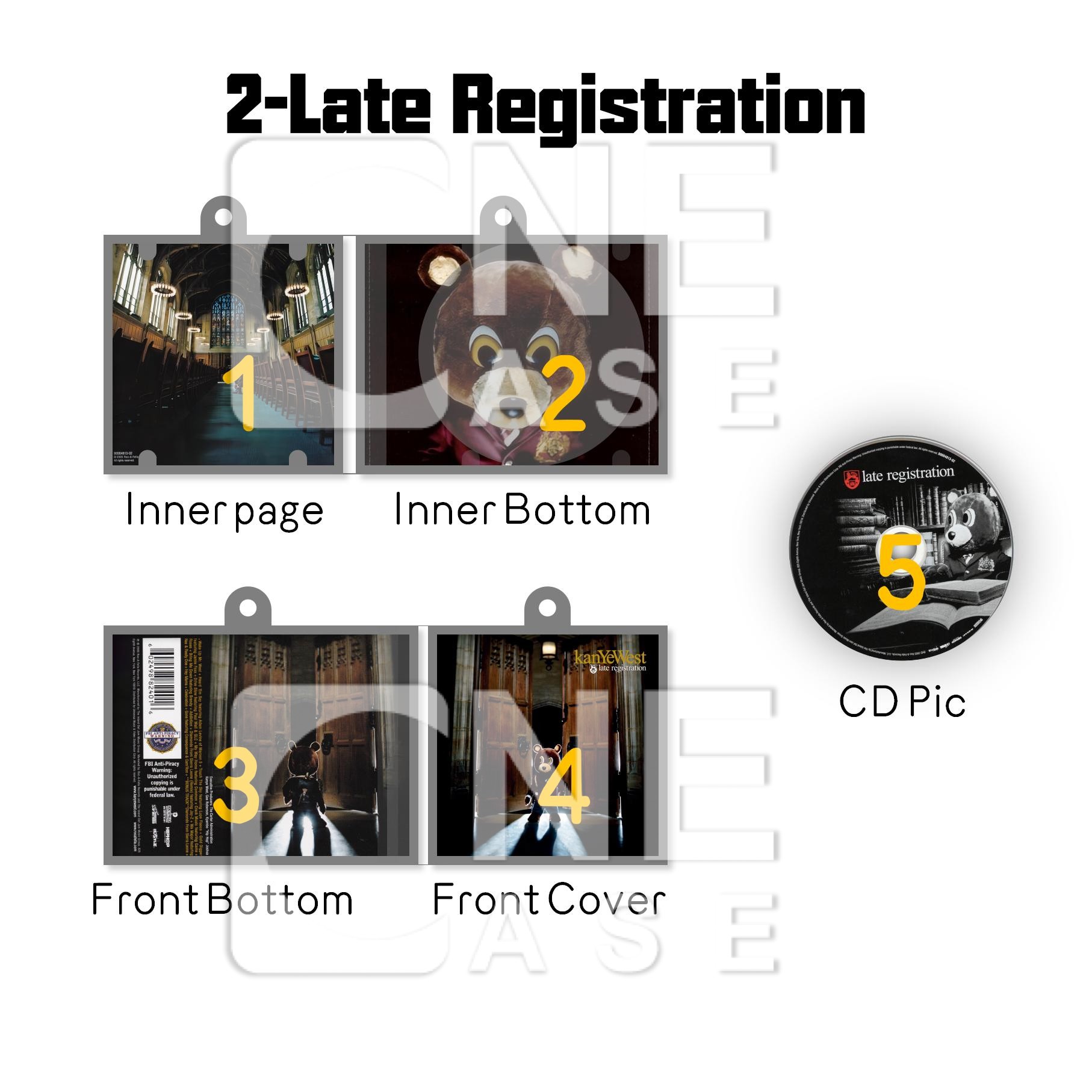 Kanye West Mini Vinyl NFC Album Keychain CD Music Keychain Pendant Customized