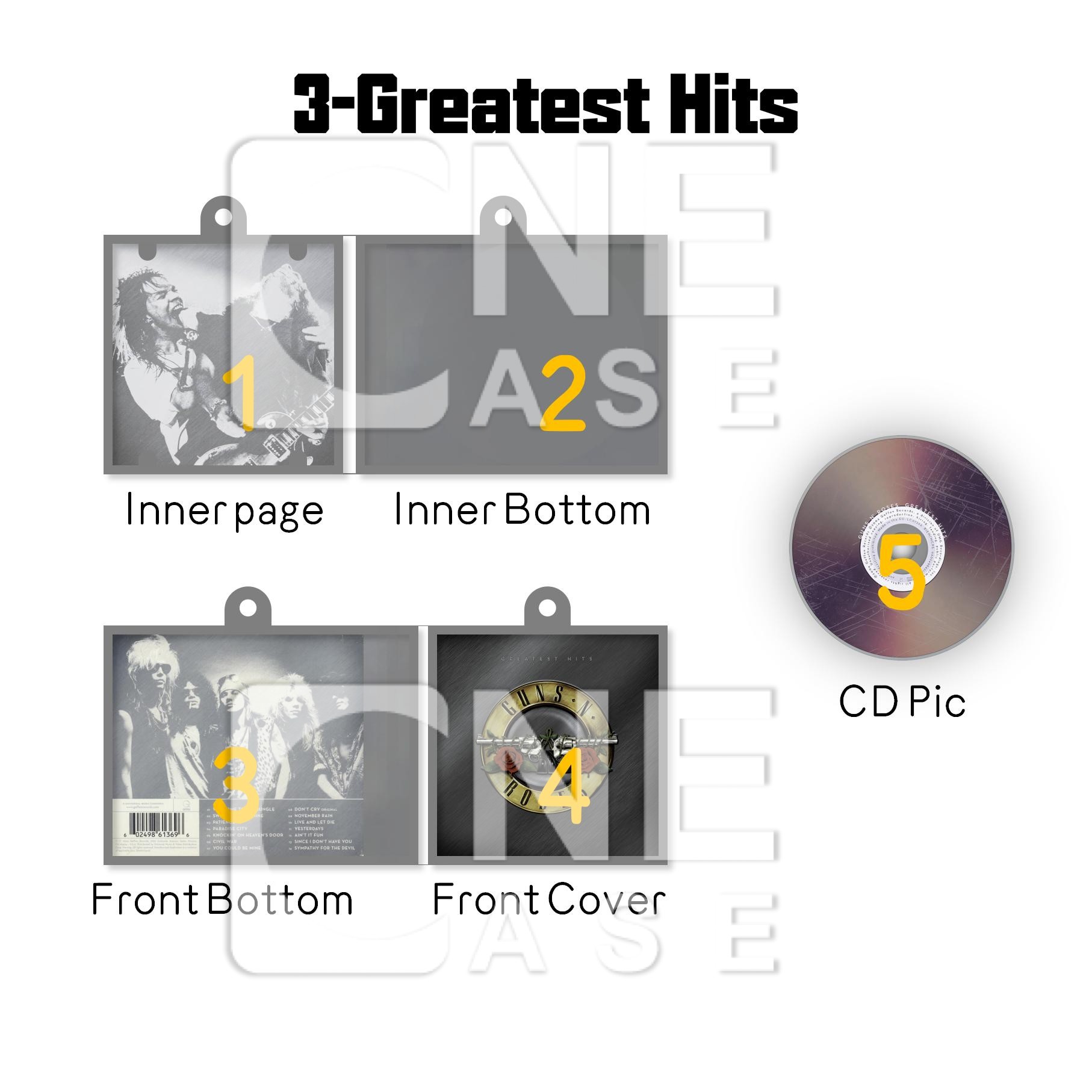 Guns and Roses Mini Vinyl NFC AlbumKeychain CD Music Keychain Pendant Customized